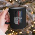 Vintage Baseball US Flag Tee Baseball Dad Player Coach Graphic Print Coffee Mug
