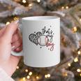 That's My Boy Leopard Heart Baseball Mom Graphic Print Coffee Mug