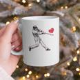Valentines Baseball Batter Heart Player Silhouette Premium Tri-Blend Graphic Print Coffee Mug
