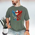 American Baseball Drip Graffiti Ball And Bat Men's Comfort Colors T-Shirt Moss
