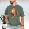 Baseball Ice Cream Drip Style Melting Ice Cream Youth Teen Men's Comfort Colors T-Shirt Moss Baseball Ice Cream Drip Style Melting Ice Cream Youth Teen Men's Comfort Colors T-Shirt Moss