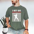 I Hit 100 Days Of School Baseball 100 Day Of School Men's Comfort Colors T-Shirt Moss I Hit 100 Days Of School Baseball 100 Day Of School Men's Comfort Colors T-Shirt Moss