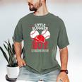 Little Slugger Boy Coming Soon Baby Announcement Baseball Men's Comfort Colors T-Shirt Moss