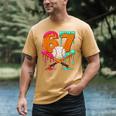 67 Ice Cream Drip Baseball Number 67 Player 67th Birthday Men's Comfort Colors T-Shirt Mustard
