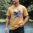 Baseball Catcher Mask Ice Cream Dripping Baseball Boys Men's Comfort Colors T-Shirt Mustard