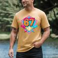Baseball Drip Jersey Number 67 For Players & 67th Birthday Men's Comfort Colors T-Shirt Mustard