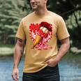 Baseball Heart Valentine Baseball Ice Cream Drip Boys Girls Men's Comfort Colors T-Shirt Mustard