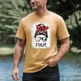 Bleached Tia Life Soccer Messy Bun Baseball Game Day Men's Comfort Colors T-Shirt Mustard Bleached Tia Life Soccer Messy Bun Baseball Game Day Men's Comfort Colors T-Shirt Mustard