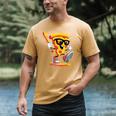 Drippy Pizza Baseball Slice Cartoon Sports Food Men's Comfort Colors T-Shirt Mustard Drippy Pizza Baseball Slice Cartoon Sports Food Men's Comfort Colors T-Shirt Mustard