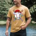 Santa Sports Christmas Baseball Player Men's Comfort Colors T-Shirt Mustard Santa Sports Christmas Baseball Player Men's Comfort Colors T-Shirt Mustard