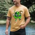Shamrock Lucky Clover Baseball Patricks Day Family Matching Men's Comfort Colors T-Shirt Mustard