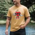 Women's Valentines Day Heart Baseball Player Sports Boys Kids Men Men's Comfort Colors T-Shirt Mustard