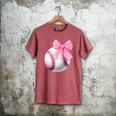 Cute Coquette Baseball Pink Bow Player & Fan Girls Men's Comfort Colors T-Shirt Crimson