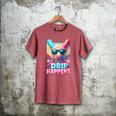 Drip Happens Baseball Ice Cream Bat And Ball With Sunglasses Men's Comfort Colors T-Shirt Crimson