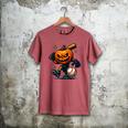 Spooky Halloween Scary Pumpkin Baseball Player Witchy Vibes Men's Comfort Colors T-Shirt Crimson
