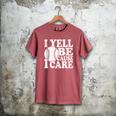I Yell Because I Care Baseball Dads Fan Humor Men's Comfort Colors T-Shirt Crimson