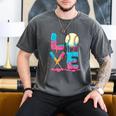 Baseball Love Drip Ice Cream Colorful Baseball Men's Comfort Colors T-Shirt Pepper