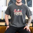 Baseball Mama Lightning Bolt Checkered Varsity Mother's Day Men's Comfort Colors T-Shirt Pepper