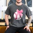 Cute Coquette Baseball Pink Bow Player & Fan Girls Men's Comfort Colors T-Shirt Pepper