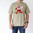Santa Baseball Christmas Pajamas Xmas Men Boy Toddlers Men's Comfort Colors T-Shirt Khaki Santa Baseball Christmas Pajamas Xmas Men Boy Toddlers Men's Comfort Colors T-Shirt Khaki