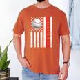 Baseball Dad USA American Flag Patriotic Dad 4th Of July Men's Comfort Colors T-Shirt Yam Baseball Dad USA American Flag Patriotic Dad 4th Of July Men's Comfort Colors T-Shirt Yam