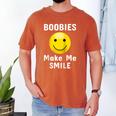 Boobies Make Me Smile Mardi Gras Raglan Baseball Tee Men's Comfort Colors T-Shirt Yam