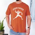 Christian Jesus Saves Baseball Pitcher Heaven 01 Sports Men's Comfort Colors T-Shirt Yam