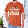 Most Likely To Play Baseball With Santa Christmas Baseball Men's Comfort Colors T-Shirt Yam Most Likely To Play Baseball With Santa Christmas Baseball Men's Comfort Colors T-Shirt Yam