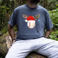 Baseball Christmas Reindeer Santa Hat Sports Player Xmas Men's Comfort Colors T-Shirt Denim