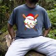 Santa Sports For Men Boys Christmas Baseball Player Men's Comfort Colors T-Shirt Denim