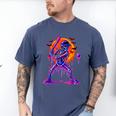 Drip Skeleton Batting Baseball Halloween Men's Comfort Colors T-Shirt Blue Jean