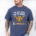 I'm Just Here For The Snacks And Commercials Baseball Men's Comfort Colors T-Shirt Blue Jean I'm Just Here For The Snacks And Commercials Baseball Men's Comfort Colors T-Shirt Blue Jean