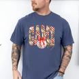 Leopard Checkered Game Day Baseball Coquette Bow Women Girls Men's Comfort Colors T-Shirt Blue Jean