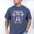 Proud Mom Baseball Player Number 15 Ice Cream Drip Men's Comfort Colors T-Shirt Blue Jean