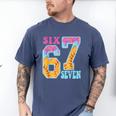 Six Seven Drip Baseball Player Number 67 Or 67th Birthday Men's Comfort Colors T-Shirt Blue Jean
