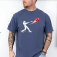 Valentines Day Baseball Batter Silhouette Heart Men's Comfort Colors T-Shirt Blue Jean