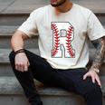 Baseball Alphabet Monogram Initial Letter R Men's Comfort Colors T-Shirt Ivory