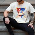 Baseball Drip American Flag Home Plate 4th Of July Patriotic Men's Comfort Colors T-Shirt Ivory