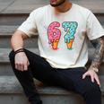 Baseball Ice Cream Drip 6 7 Kids 67 Birthday Men's Comfort Colors T-Shirt Ivory