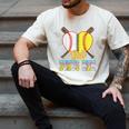 Bonus Mom Of Both Half Baseball Softball Ice Cream Drip Men's Comfort Colors T-Shirt Ivory