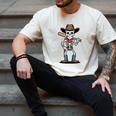 Cowboy Skeleton Baseball Halloween Graphic Men's Comfort Colors T-Shirt Ivory Cowboy Skeleton Baseball Halloween Graphic Men's Comfort Colors T-Shirt Ivory