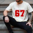 Number 67 Numbered Six Seven Baseball Jersey Style Team 67 Men's Comfort Colors T-Shirt Ivory Number 67 Numbered Six Seven Baseball Jersey Style Team 67 Men's Comfort Colors T-Shirt Ivory