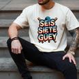 SEIS Siete Guey Baseball Drip Mexico Spanish 67 Slang Boys Men's Comfort Colors T-Shirt Ivory