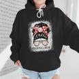 Baseball Mom Messy Bun Hair Player Mom Wmen Hoodie
