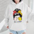 Baseball Mom Softball Mom Of Both Messy Bun Mother's Day Wmen Hoodie Baseball Mom Softball Mom Of Both Messy Bun Mother's Day Wmen Hoodie