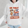 Loves Bat And His Momma Baseball Mom Wmen Hoodie