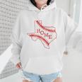 Vintage Texas State Map Home Baseball Lover Baseball Mom Wmen Hoodie