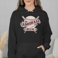Baseball Mom Vintage Retro Game Day Son Supporter Fan Wmen Hoodie