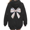 Baseball Mom Coquette Bow Baseball Mama Women Hoodie Back Print