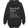 Baseball Mom Definition Sarcastic Sports Women Hoodie Back Print